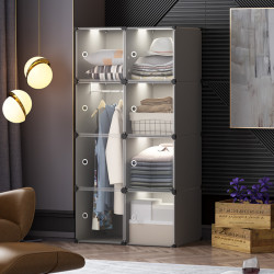 簡易衣櫃家用臥室出租房透明門布衣櫥網紅小戶型收納櫃子現代簡約