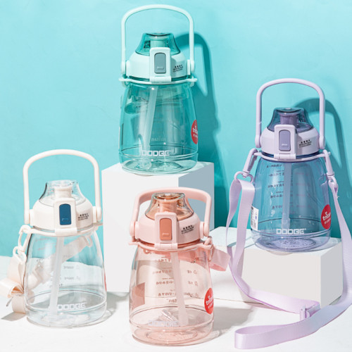 1100ML道奇圓呼呼背帶吸管塑膠杯CPE袋)可攜式隨手防摔大肚水杯 1100ML道奇圓呼呼背帶吸管塑膠杯CPE袋)可攜式隨手防摔大肚水杯