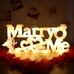 發光marry me字母led彩燈牌擺件室內桌面七夕節求婚表白布置裝飾