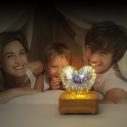 LED3D菸花小夜燈聖誕節日浪漫氛圍小台燈USB夢幻心形氛圍燈床頭燈 LED3D菸花小夜燈聖誕節日浪漫氛圍小台燈USB夢幻心形氛圍燈床頭燈