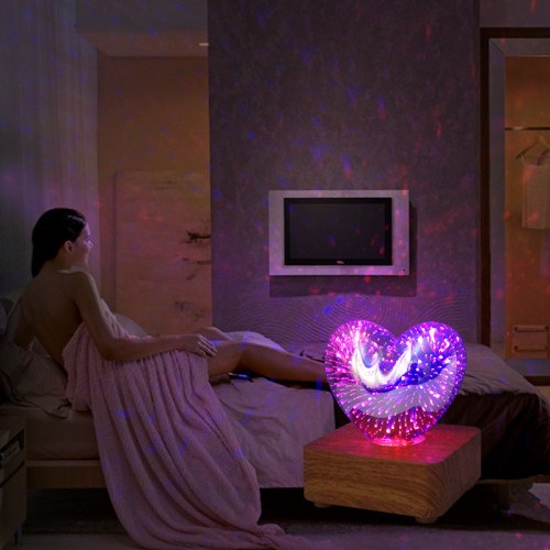 LED3D菸花小夜燈聖誕節日浪漫氛圍小台燈USB夢幻心形氛圍燈床頭燈 LED3D菸花小夜燈聖誕節日浪漫氛圍小台燈USB夢幻心形氛圍燈床頭燈