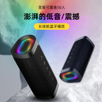 新款無線藍牙音箱帶RGB燈重低音大音量戶外可攜式布藝防水音響