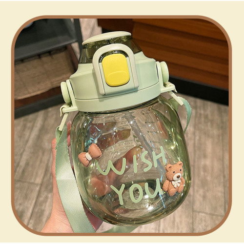 網紅大容量水杯大肚塑膠杯手提背帶吸管杯學生高顔值可攜式水壺 網紅大容量水杯大肚塑膠杯手提背帶吸管杯學生高顔值可攜式水壺