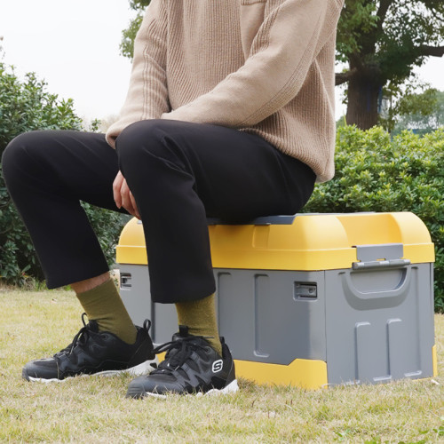 車用後備收納箱汽車置物盒車用塑膠折曡收納箱家車兩用收納箱置物