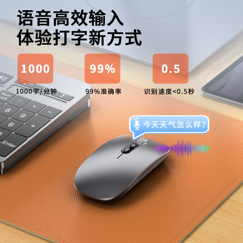 M103無線語音滑鼠藍牙雙模靜音充電電量顯示電腦筆電可充電式 M103無線語音滑鼠藍牙雙模靜音充電電量顯示電腦筆電可充電式