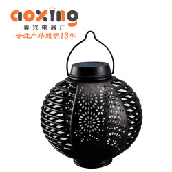 新款太陽能火焰燈籠燈戶外圓形藤編燈籠庭院懸掛氣氛吊燈