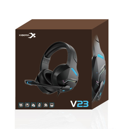 西伯利亞V23頭戴式有線競技遊戯耳機usb 7.1吃雞聽聲辯位線控麥