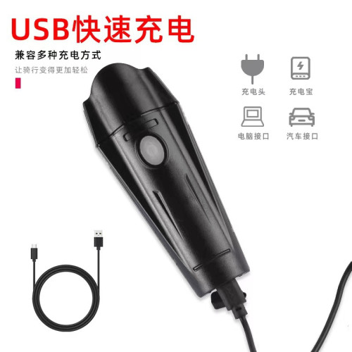 自行車燈騎行手電筒USB充電單車前燈戶外騎行裝備LED夜行照明燈 自行車燈騎行手電筒USB充電單車前燈戶外騎行裝備LED夜行照明燈