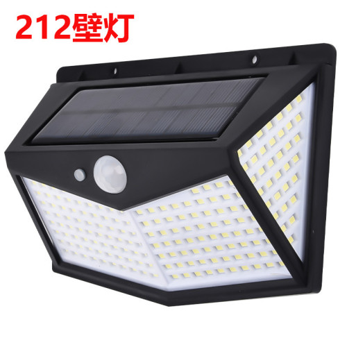 114LED太陽能板壁燈四面發光爆款戶外人體感應庭院燈 114LED太陽能板壁燈四面發光爆款戶外人體感應庭院燈
