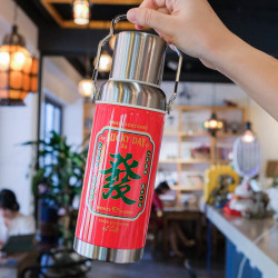 復古保溫壺食品級304不鏽鋼保溫杯帶蓋手提水杯女男士杯子熱水壺