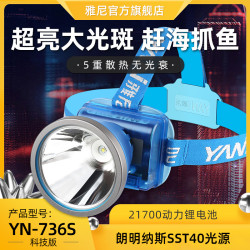 雅尼LED頭燈強光充電超亮頭戴式手電筒戶外照明鋰電超長續航礦燈