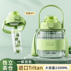 大容量大肚杯網紅塑膠水杯學生高顔值夏季運動吸管水壺可攜式女