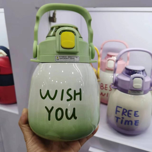 大肚保溫杯女生高顔值ins簡約大容量杯子316不鏽鋼水杯便捷吸管杯 大肚保溫杯女生高顔值ins簡約大容量杯子316不鏽鋼水杯便捷吸管杯