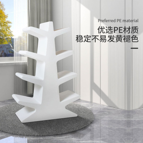 發光書架落地置物架家用客廳簡易兒童書本架樹形書桌面收納架子 發光書架落地置物架家用客廳簡易兒童書本架樹形書桌面收納架子