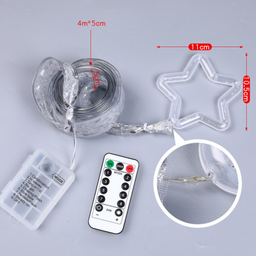 聖誕節發光綢緞絲帶燈串LED彩燈室內聖誕樹氛圍星星裝飾布置掛飾 聖誕節發光綢緞絲帶燈串LED彩燈室內聖誕樹氛圍星星裝飾布置掛飾