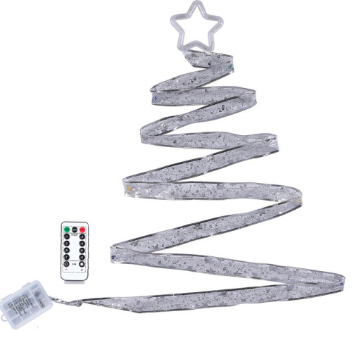 聖誕節發光綢緞絲帶燈串LED彩燈室內聖誕樹氛圍星星裝飾布置掛飾 聖誕節發光綢緞絲帶燈串LED彩燈室內聖誕樹氛圍星星裝飾布置掛飾