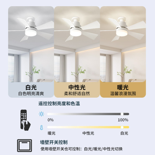 新品可替換光源風扇燈e27螺口家用小型三色吊扇燈風量大靜音 新品可替換光源風扇燈e27螺口家用小型三色吊扇燈風量大靜音