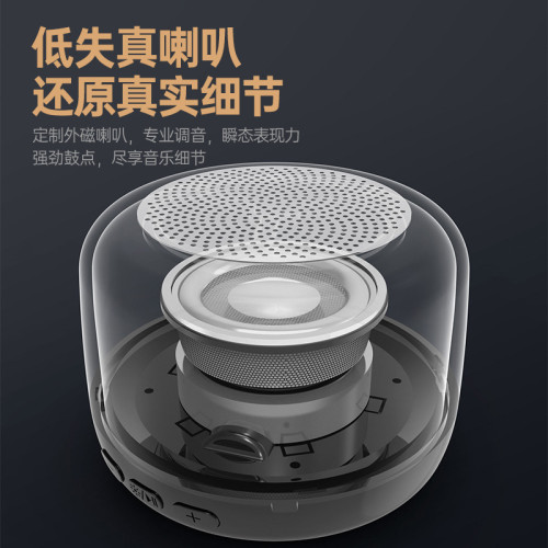 藍牙音箱七彩燈TWS情境琉璃呼吸燈透明箱體五一禮品插卡藍牙音響 藍牙音箱七彩燈TWS情境琉璃呼吸燈透明箱體五一禮品插卡藍牙音響