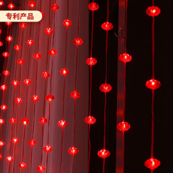 2025蛇年春節發光小燈籠LED冰條燈串新年客廳福字氛圍窗簾燈掛件