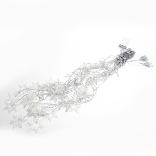 LED雪花冰條燈窗簾燈節日裝飾燈滿天星戶外防水星星燈彩燈串超亮