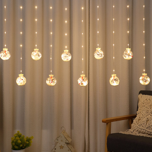 聖誕許願球窗簾燈LED膠皮線裝飾燈房間裝飾滿天星彩燈燈串 聖誕許願球窗簾燈LED膠皮線裝飾燈房間裝飾滿天星彩燈燈串