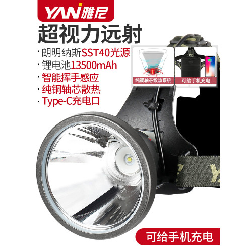 雅尼760S頭燈強光充電式超亮遠射頭戴式手電筒超長續航led礦燈 雅尼760S頭燈強光充電式超亮遠射頭戴式手電筒超長續航led礦燈