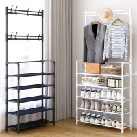 簡易鞋架子家用門口收納置物架衣帽架一體鞋櫃出租屋2022新款爆款