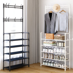 簡易鞋架子家用門口收納置物架衣帽架一體鞋櫃出租屋2022新款爆款