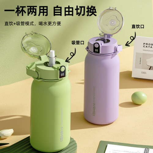 保溫杯大容量運動水壺女學生316L不鏽鋼水杯高顔值男吸管杯保溫壺 保溫杯大容量運動水壺女學生316L不鏽鋼水杯高顔值男吸管杯保溫壺