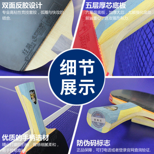 紅雙喜乒乓球拍專業級單拍六星狂飚學生6星直拍橫拍兵乓拍6星雙拍 紅雙喜乒乓球拍專業級單拍六星狂飚學生6星直拍橫拍兵乓拍6星雙拍