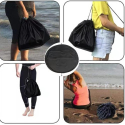 抽繩可攜式泳裝收納袋戶外沖浪換衣墊野營防髒地墊沙灘穿衣墊