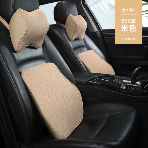 伊文思汽車頭枕腰靠網布透氣車用記憶枕護頸枕頸枕