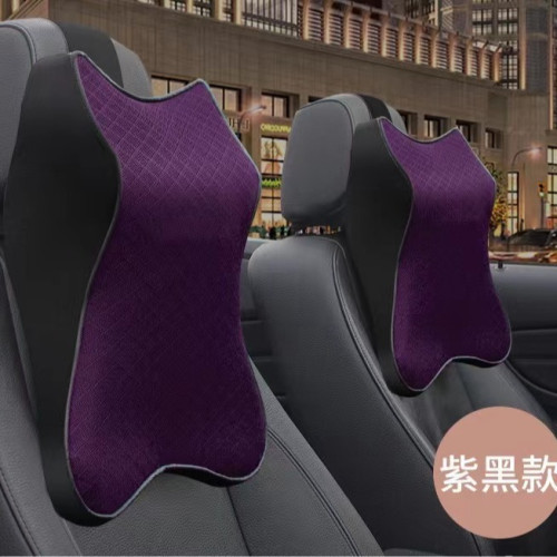 汽車記憶棉護頸枕汽車頸枕腰靠網布四季通用車用護頸枕頭枕腰靠