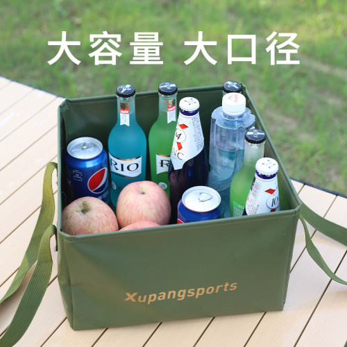 戶外折曡水盆夾網布露營野餐方形遊車用水盆露營冰桶飲料盒子 戶外折曡水盆夾網布露營野餐方形遊車用水盆露營冰桶飲料盒子