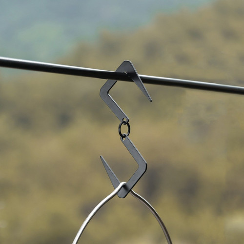 戶外S型掛鉤登山釦露營簡易不鏽鋼金屬掛鉤掛釦 金屬閃電野營掛鉤