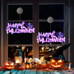 Happy Halloween字母吸盤燈萬聖節氛圍窗戶布置裝飾道具掛飾
