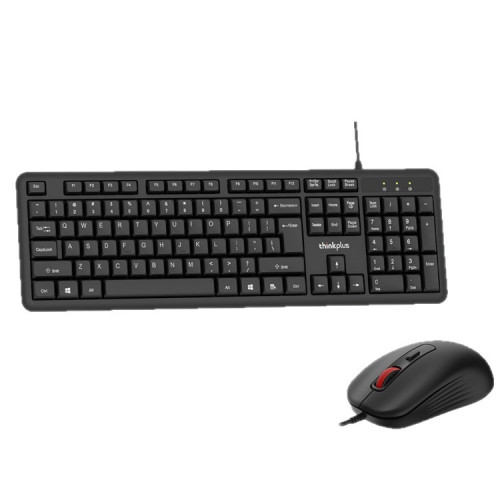 聯想thinkplus KM120 Pro有線鍵盤滑鼠套裝桌上型筆記型電腦鍵鼠通 聯想thinkplus KM120 Pro有線鍵盤滑鼠套裝桌上型筆記型電腦鍵鼠通