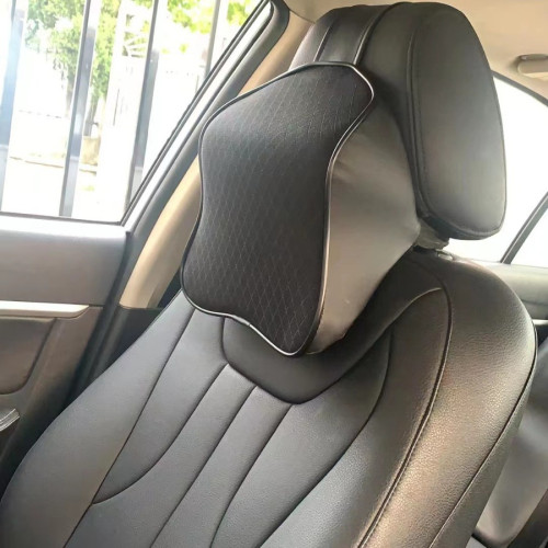 汽車頭枕腰靠記憶棉車用頭枕皮革網布四季通用車用護頸枕腰靠