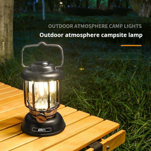 多功能復古露營燈戶外防水雙光源typy-c充電手提燈氛圍燈超長續航 多功能復古露營燈戶外防水雙光源typy-c充電手提燈氛圍燈超長續航