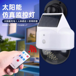 新款太陽能仿真監控攝影機防賊燈家用戶外庭院人體感應照明燈