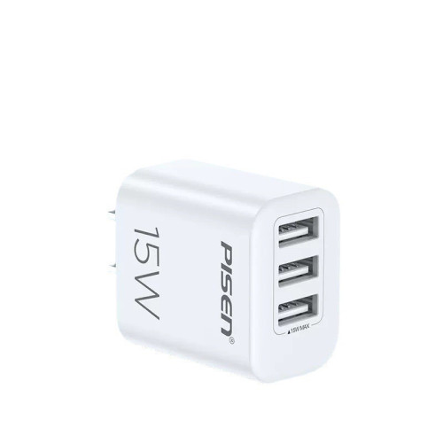 品勝三口充電器頭usb15w適用蘋果安卓小米插頭多功能3A多口充電頭