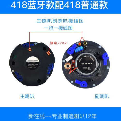 藍牙吸頂喇叭 4寸定阻定壓天花吊頂同軸高低音定阻藍牙吸頂喇叭 藍牙吸頂喇叭 4寸定阻定壓天花吊頂同軸高低音定阻藍牙吸頂喇叭
