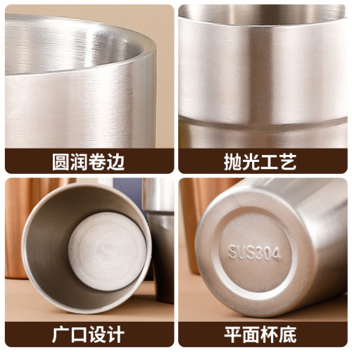 304不鏽鋼水杯 雙層馬克杯韓式杯兒童防燙特厚隨手杯辦公室溫水杯 304不鏽鋼水杯 雙層馬克杯韓式杯兒童防燙特厚隨手杯辦公室溫水杯