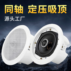 定壓吸頂喇叭 30W公共廣播同軸帶後蓋後罩音箱 定壓吸頂喇叭