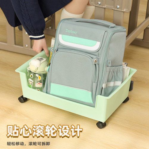 桌下書架書本收納盒學生宿舍桌面置物架放書包落地帶輪可移動書箱 桌下書架書本收納盒學生宿舍桌面置物架放書包落地帶輪可移動書箱