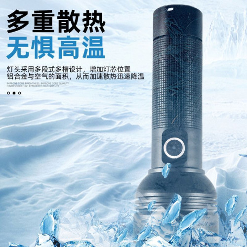 新款白雷射強光手電筒 TYPE-C充電無極變焦帶輸出多功能手電 新款白雷射強光手電筒 TYPE-C充電無極變焦帶輸出多功能手電