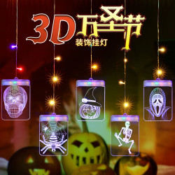 萬聖節發光巫師帽南瓜冰條led彩燈鬼節恐怖氛圍布置裝飾道具掛飾