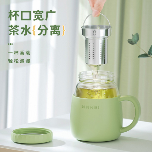 玻璃杯女高顔值水杯帶把手辦公室耐高溫茶水分離泡茶杯子新款2023 玻璃杯女高顔值水杯帶把手辦公室耐高溫茶水分離泡茶杯子新款2023