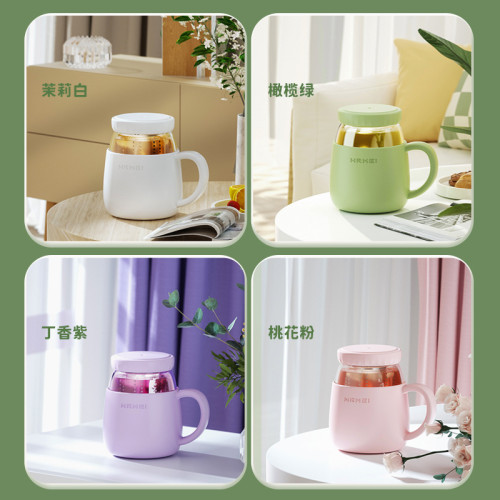 玻璃杯女高顔值水杯帶把手辦公室耐高溫茶水分離泡茶杯子新款2023 玻璃杯女高顔值水杯帶把手辦公室耐高溫茶水分離泡茶杯子新款2023