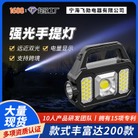 爆款太陽能COB野營燈透鏡USB馬燈營地燈投光燈手提燈可攜式